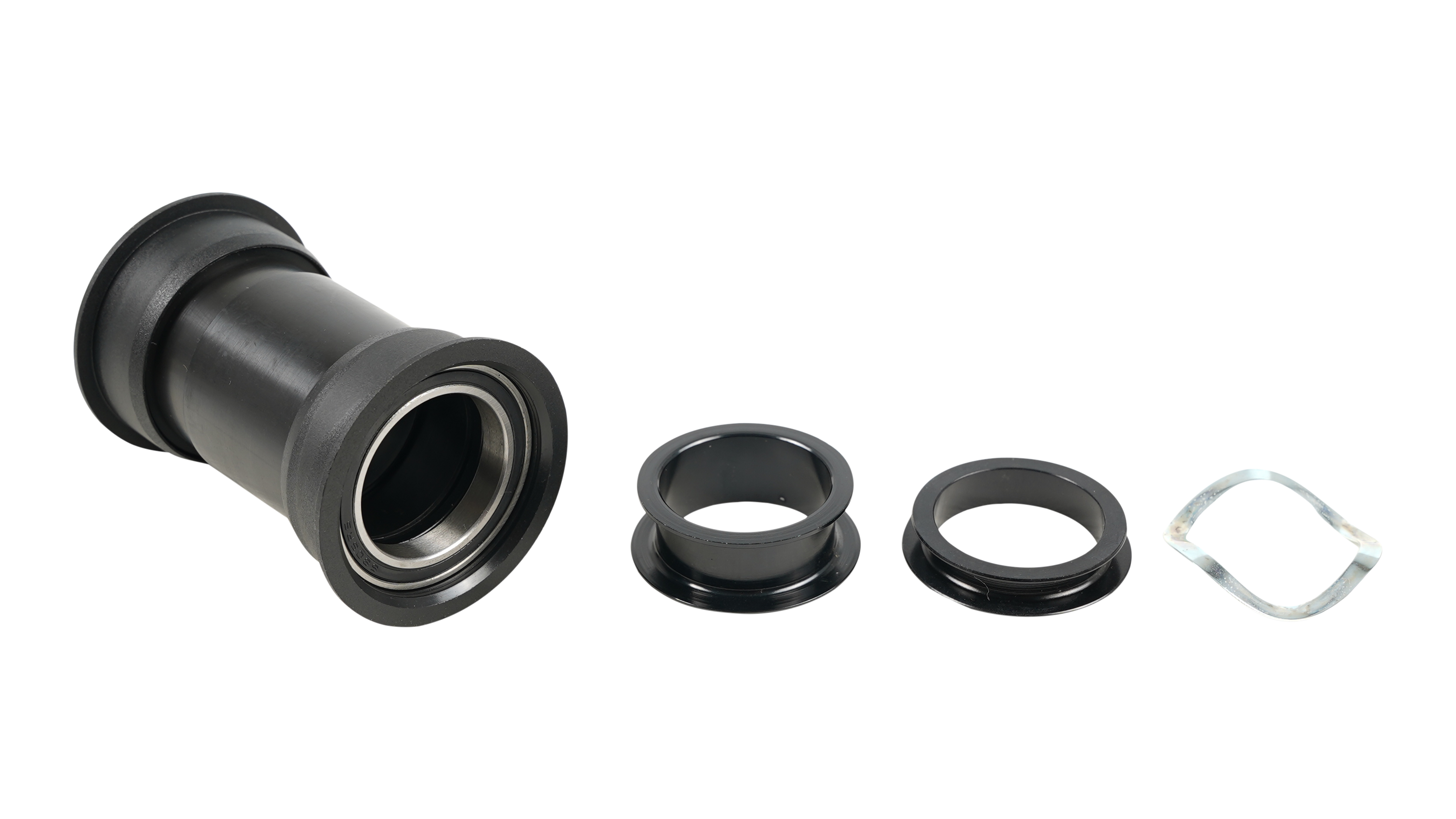 BBR SAMOX CRANK, PF30 BOTTOM-BRACKET, FOR 30MM CRO-MO SPINDLE, 73MM SHELL WIDTH, W/ SPINDLE SPACERS & WAVY WASHER (PF3011)