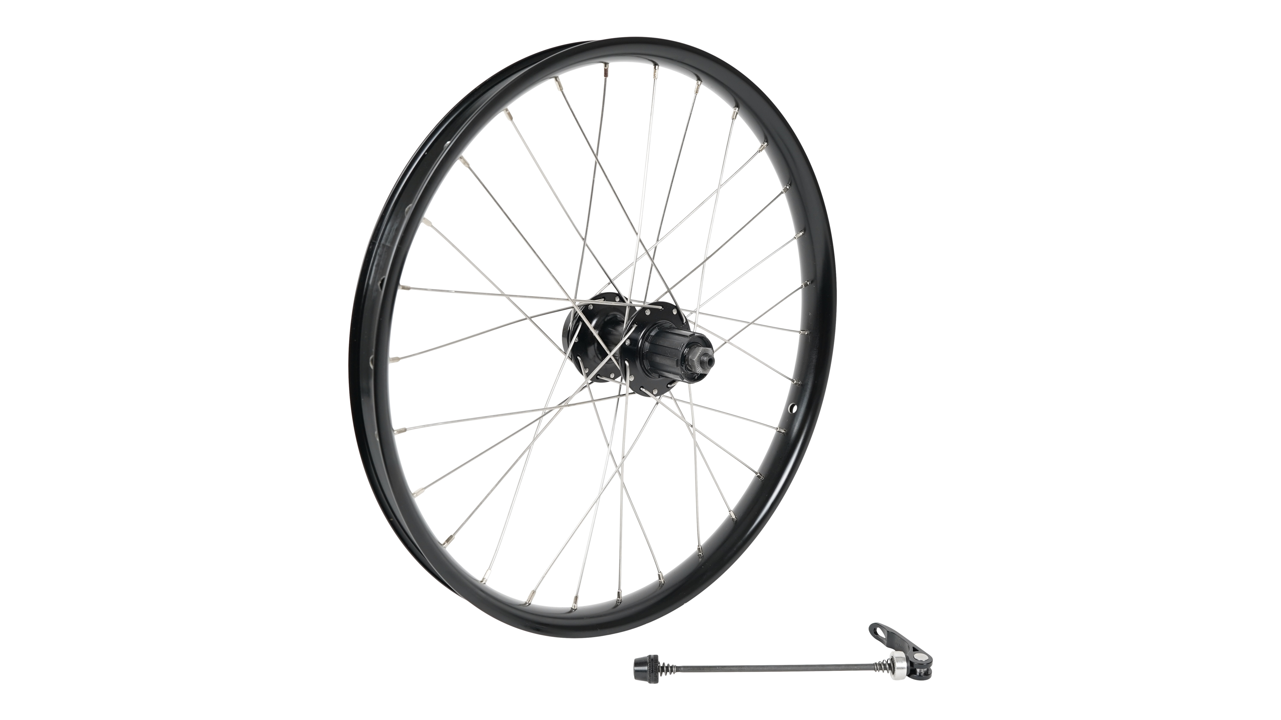 WHL KIDS 20"; REAR, ALLOY, QR 9X135MM, DISC, 6-BOLT, 28H, 7-SPD. FHB - BLACK