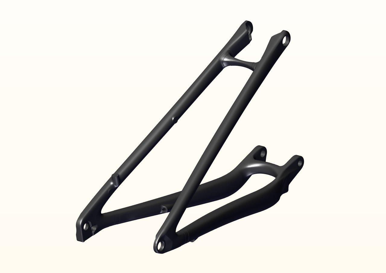 CHS MY18 EPIC, CARBON FRAME, REAR STAY ASSEMBLY, 29, CARBON, 12X148MM - GLOSS SATIN CHARCOAL TINT CARBON / BLACK