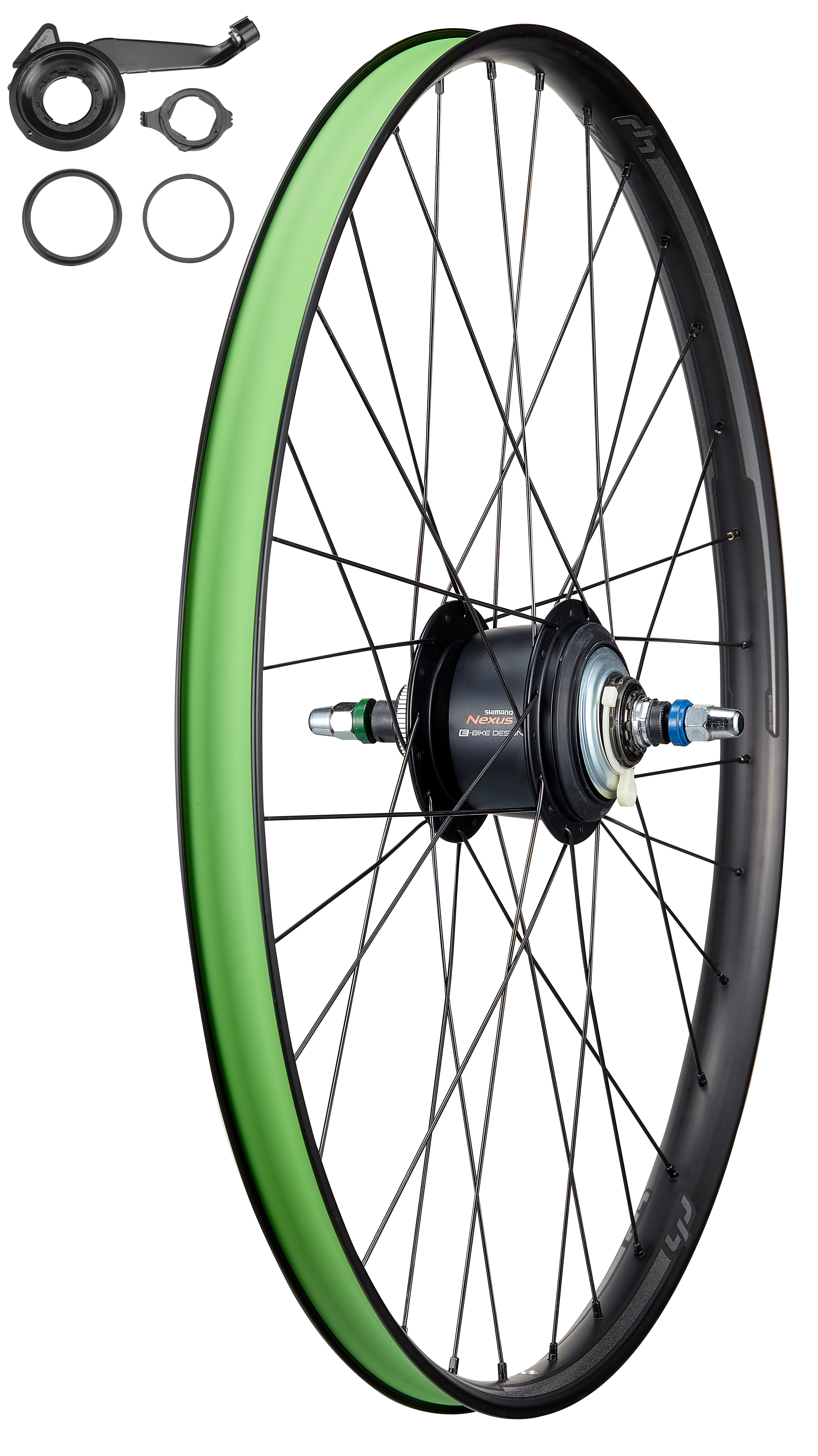 WHL TURBO, 650B, REAR, ALLOY, IGH BOLT-ON, 10X135MM, DISC, CENTERLOCK, 32H, SHIMANO 5-SPD. NEXUS HUB - BLACK W/ TURBO DCL