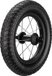 WHL KIDS HOTWALK 12"; FRONT OR REAR, ALLOY, BOLT-ON, 16H, W/ 12X2.3" RHYTHM LITE AIRLESS TIRE MOUNTED