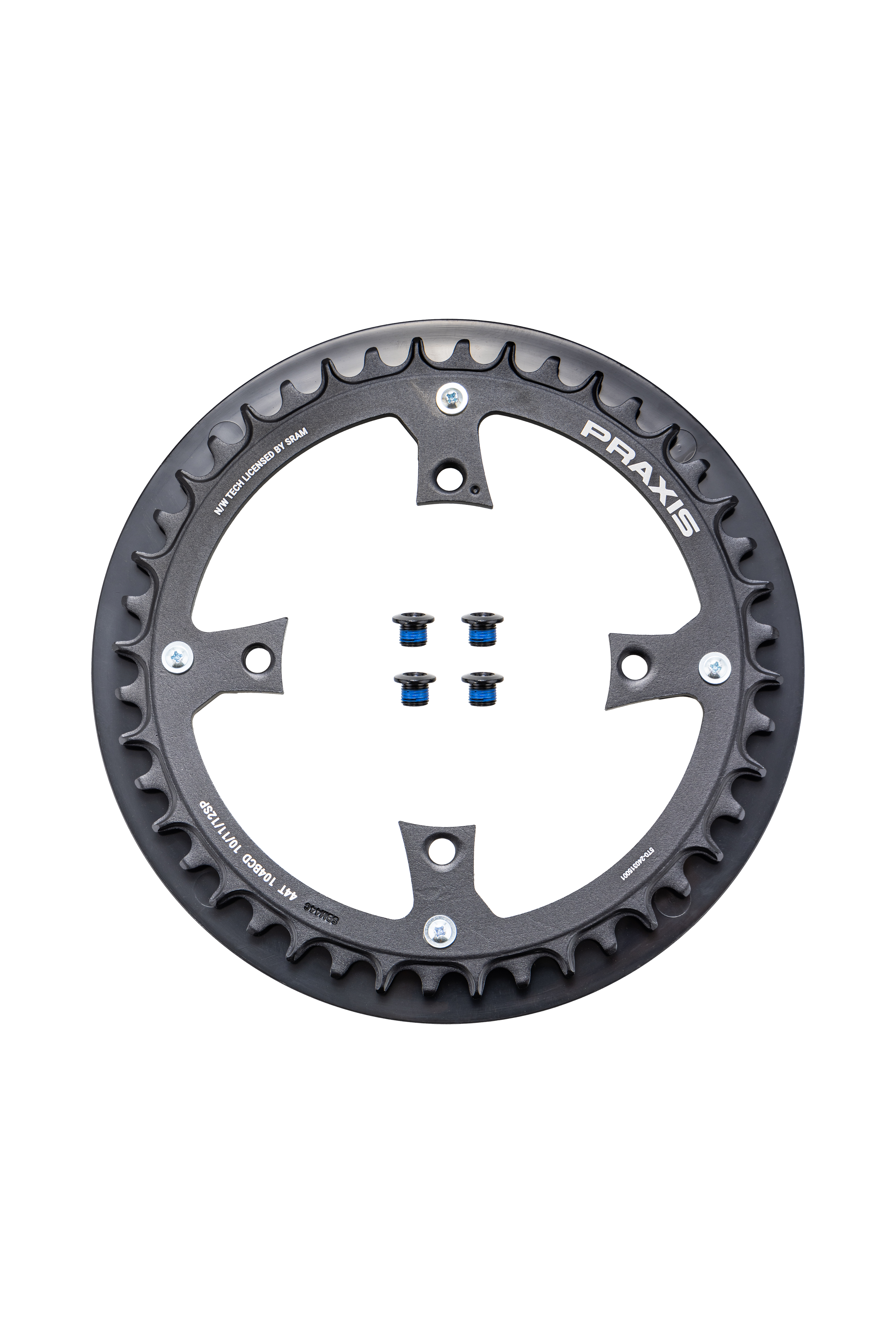 CHR TURBO, 44T, 11/12-SPD, 104BCD, 1X RING, NARROW WIDE, ALLOY, W/ CHAIN RING GUARD, PRAXIS